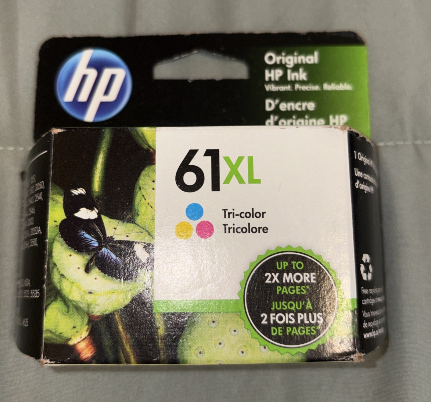 HP 61XL Tri-Color Ink Cartridge High Yield~ Exp. Jan 2022 Sealed