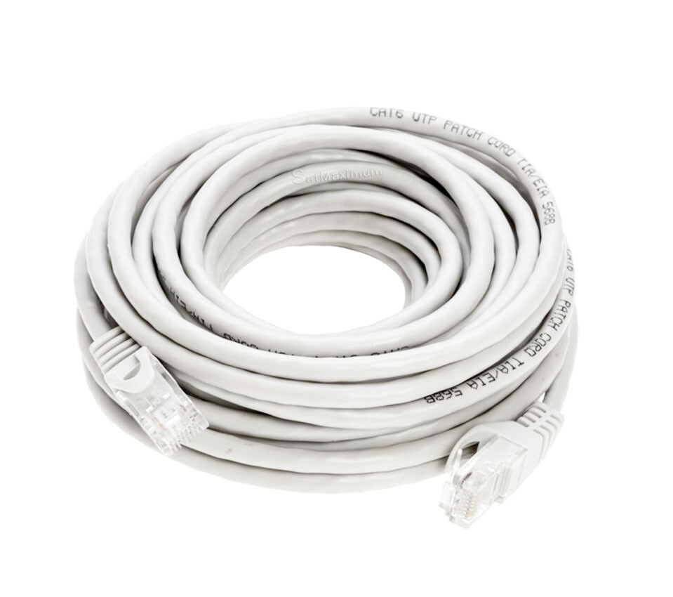 CAT6 Ethernet Patch Cord RJ45 LAN Network Cable White 25FT-200FT Multi-Pack LOT