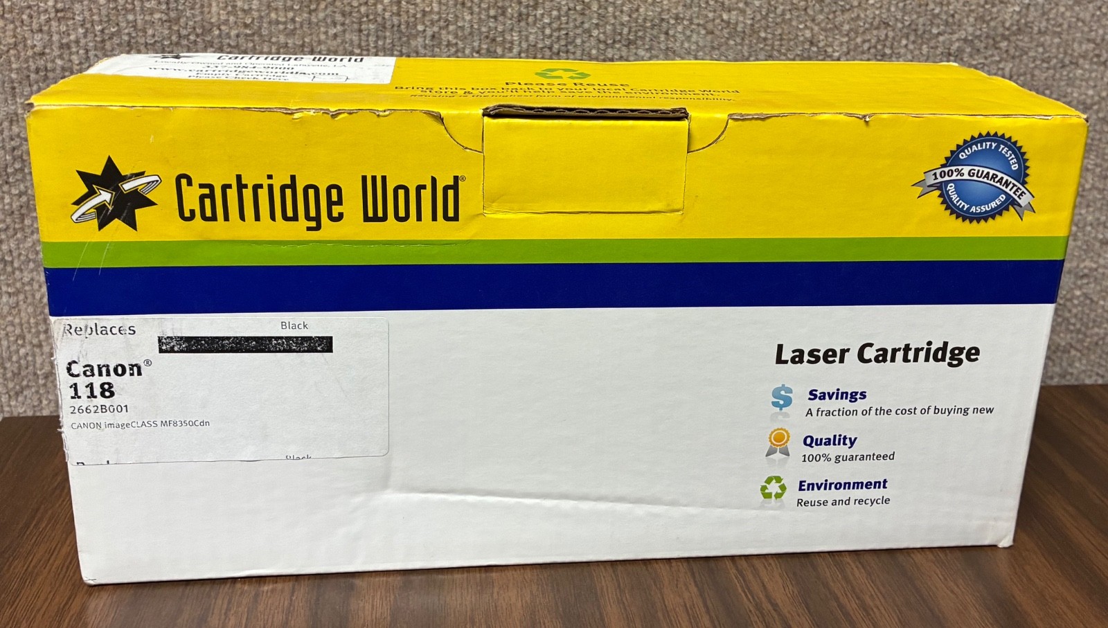 Laserjet Replacement Cartridge Black Canon 118 Cartridge World 2661B001 Open Box