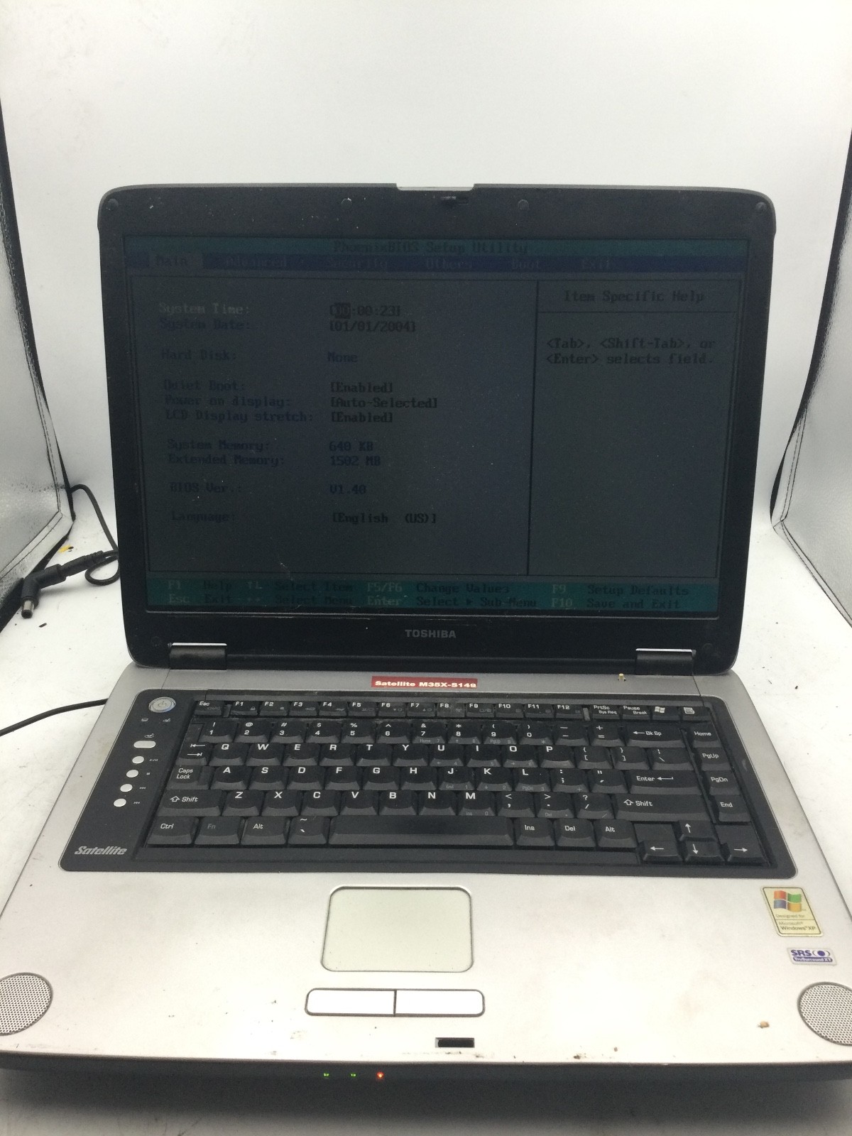TOSHIBA SATELLITE M35X-S149 - INTEL CELERON - 1500MB RAM - READ DESCRIPTION - BB