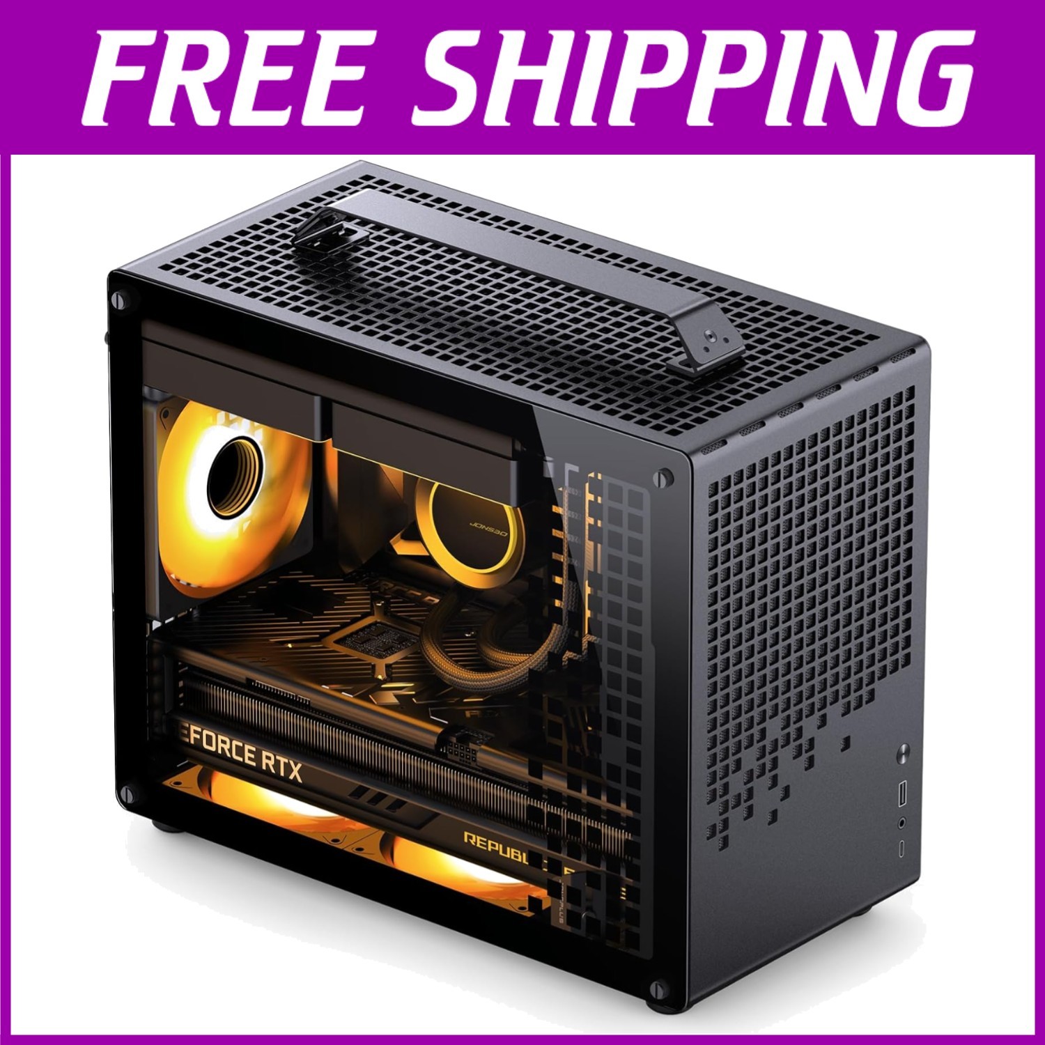 JONSPLUS Z20 Mini Micro-ATX PC Case with Carrying Handle-