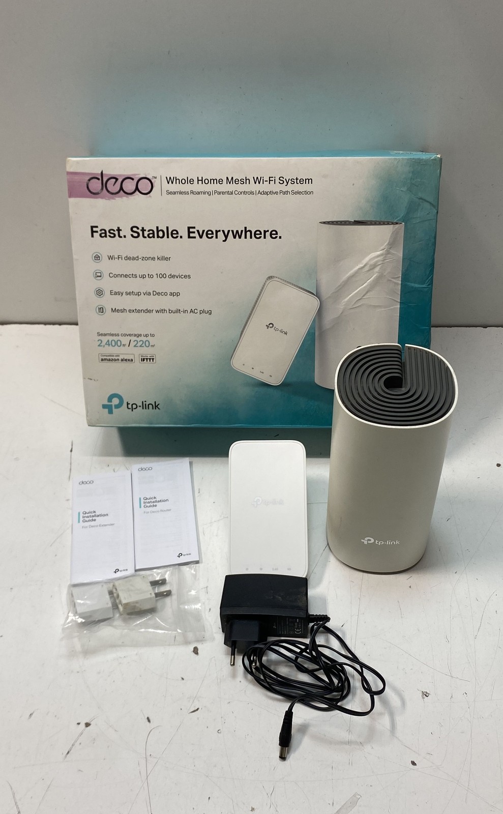 TP-Link Deco AC1200 Whole Home Mesh Wi-Fi System E4R & M3W 2-Piece Lot Tested