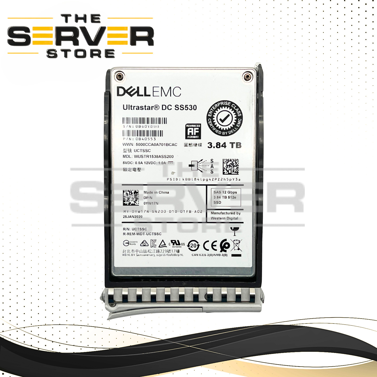 (NOB) WD 3.84TB SAS 12G RI 2.5" SSD DC SS530 Cisco UCS C-Series WUSTR1538ASS200