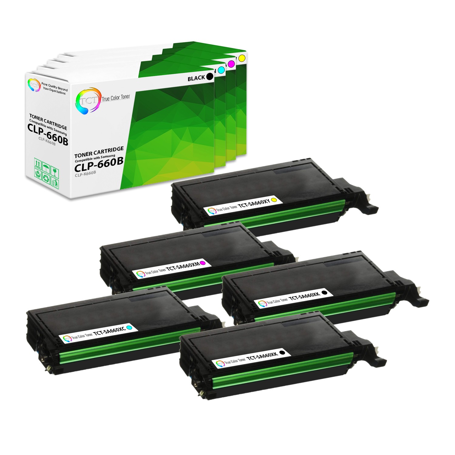 TCT 5PK CLP-660 Color Toner Cartridge For Samsung CLP660 CLP610 CLX6200 CLX6210