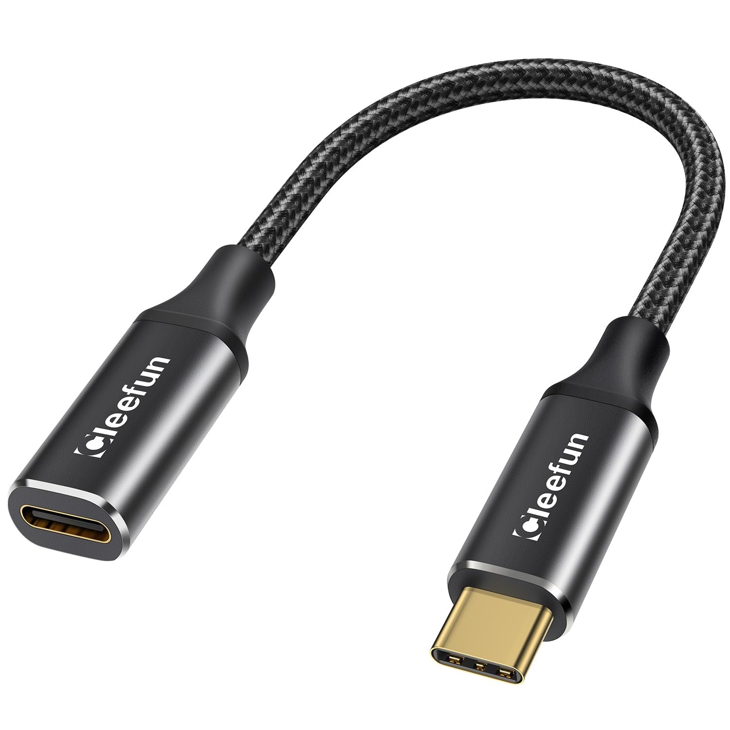 CLEEFUN USB-C Extension Cable - 1ft, 1-Pack, USB-C Male to Female, 10Gbps Data &