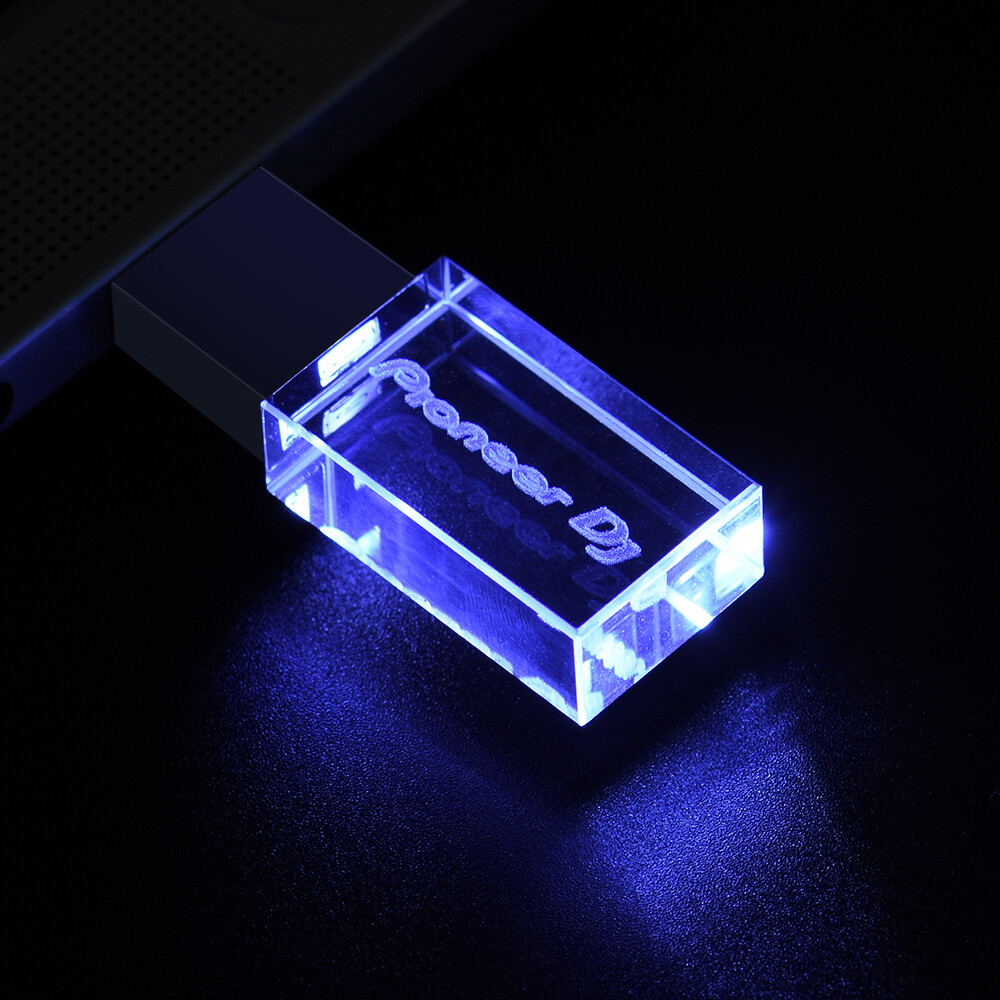 LED Crystal USB 2.0 DJ flash drive Free logo 64GB Pen drive Music U drive 32G 8G