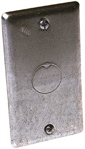 RACO 4x2 Inch Handy Box Cover with 1/2 Inch Center KO Steel Made in USA