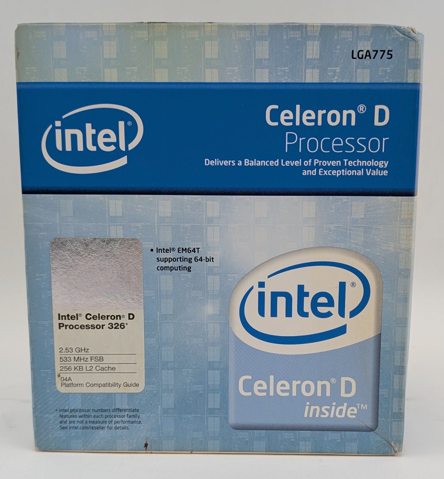 New Intel Celeron D Processor 336 2.80 Ghz 533 Mhz FSB 256 KB L2 with Fan Cooler