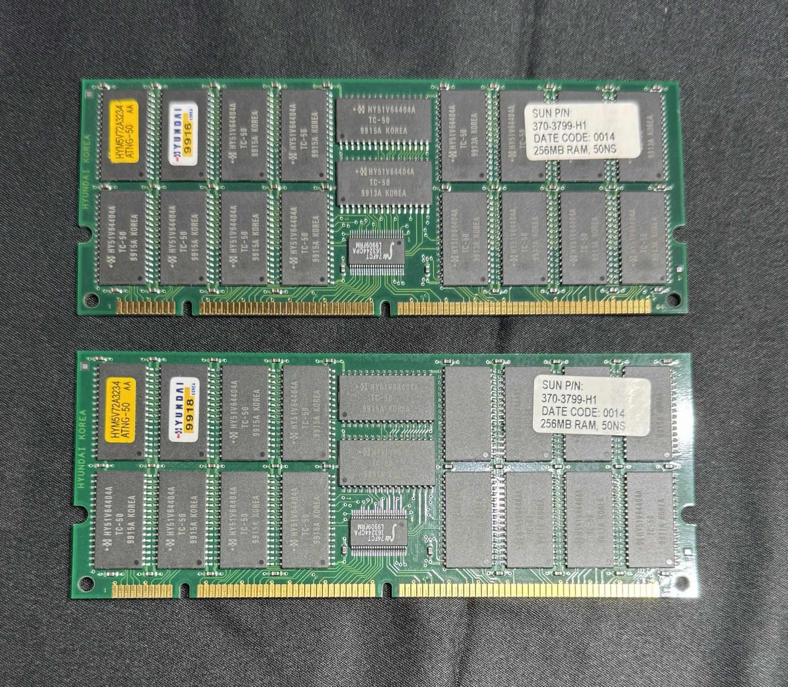 Sun X7039A 512MB Kit - 2x 370-3799 256MB DIMMs - TESTED Sun Ultra 10 Workstation