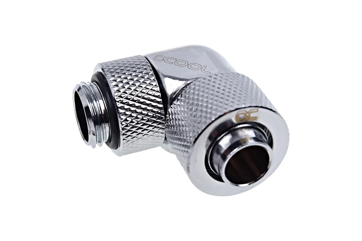 Alphacool Eiszapfen 13/10mm screw-on nozzle 90° rotatable G1/4 - Chrome