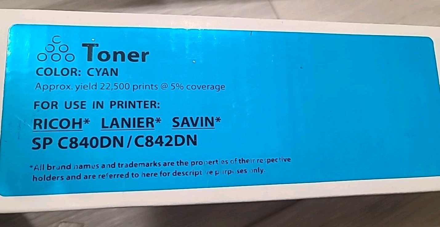 RICOH,LANIER,SAVIN Compatible SP C840DN/SP C842DN, Toner CYAN