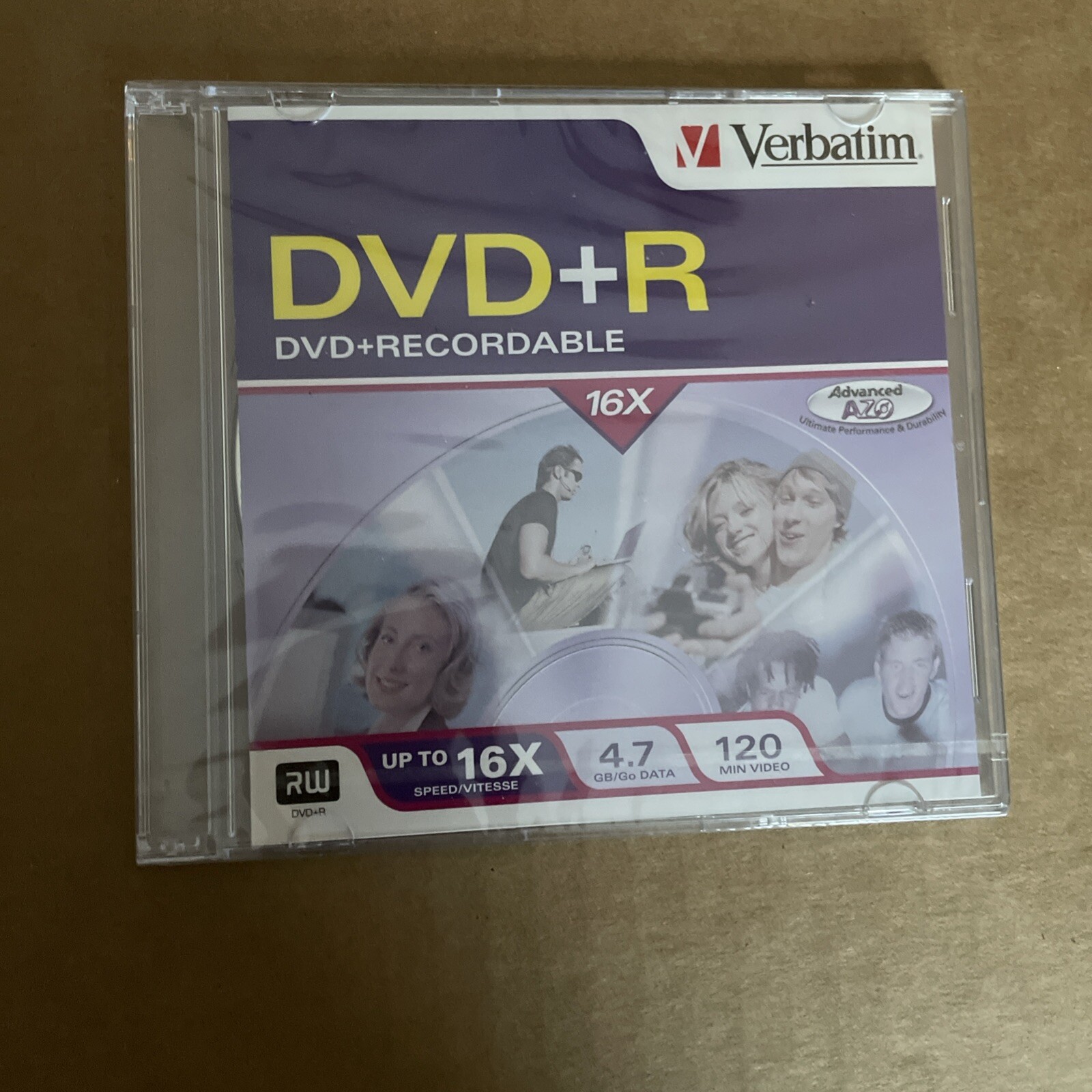 1 Disc Verbatim DVD+R 120 min 4.7GB 16X Recordable Blank Media New Sealed
