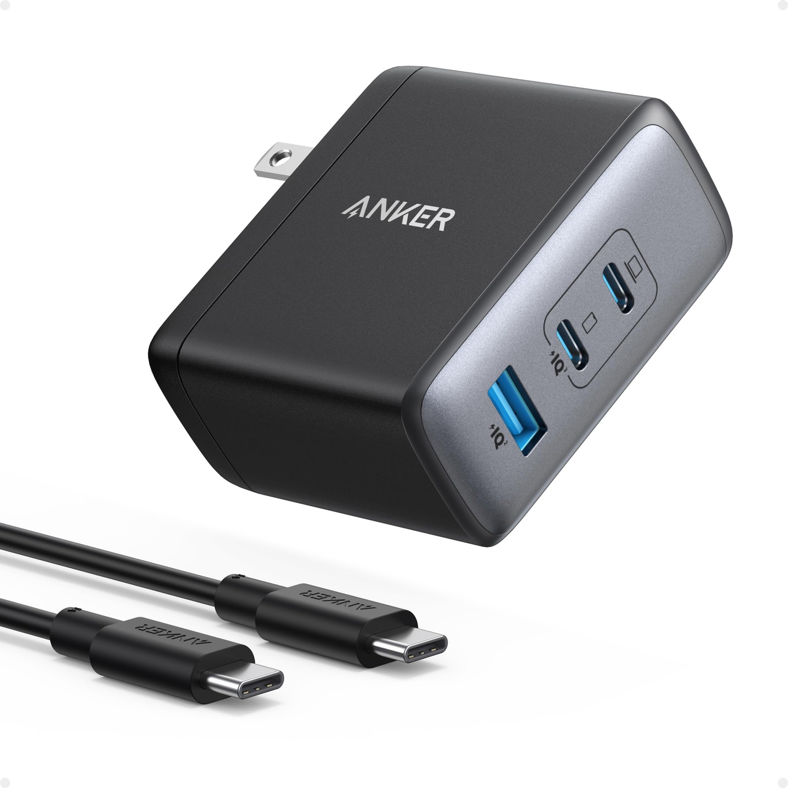 Anker Nano 100W MacBook Charger, 3-Port Fast Compact GaN USB Charger Block