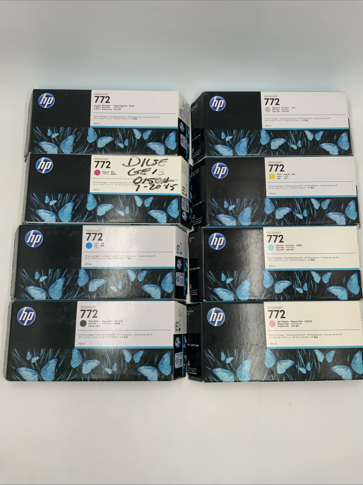 Genuine HP DesignJet 772 Ink Cartridge Set Of 8