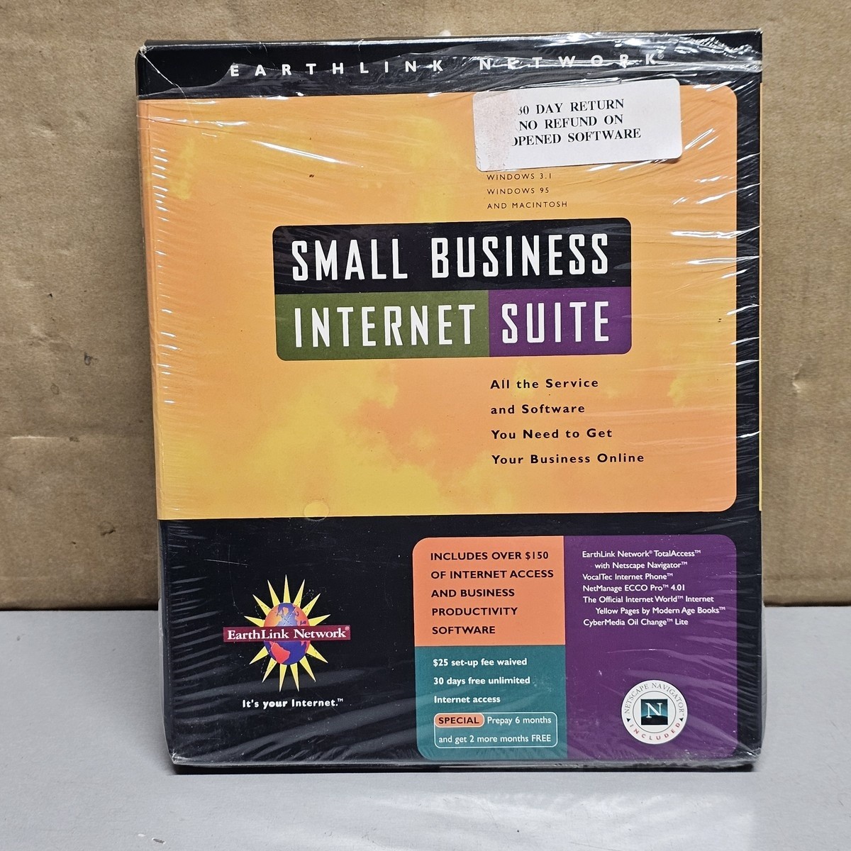 EarthLink Small Business Internet Suite Software Sealed Vintage PC