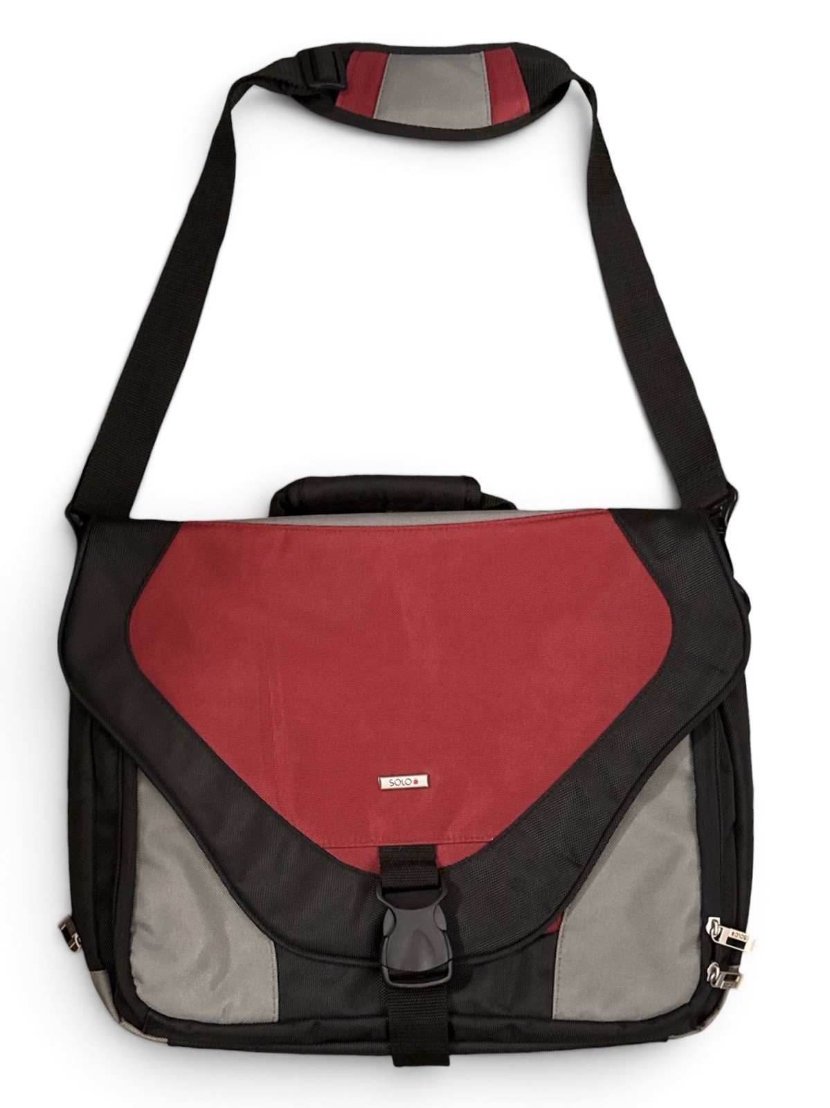 Solo Laptop Messenger Bag Black Computer Case travel work Adjustable Straps