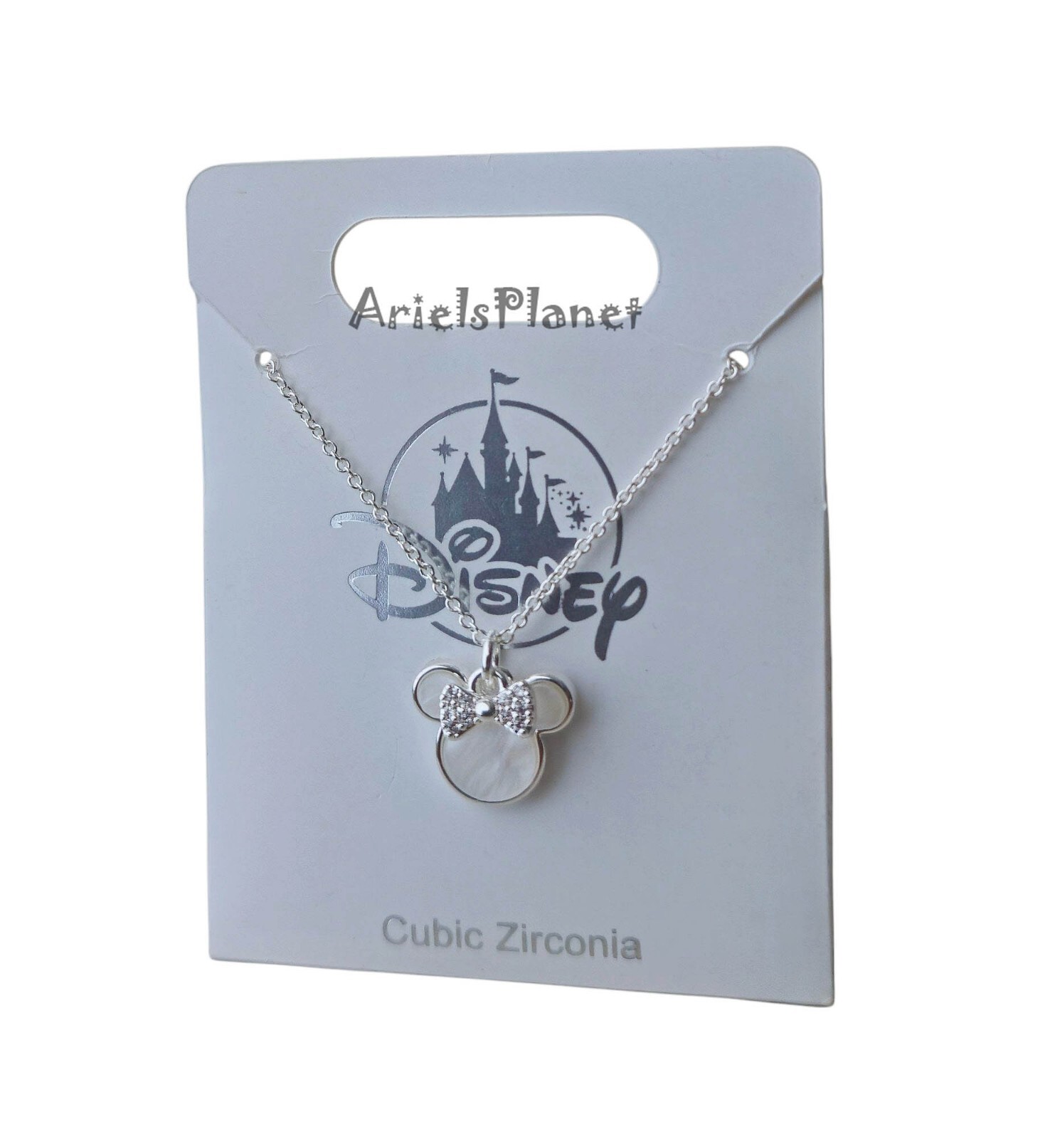 Disney Parks Minnie Mouse Ear & Bow Cubic Zirconia Necklace
