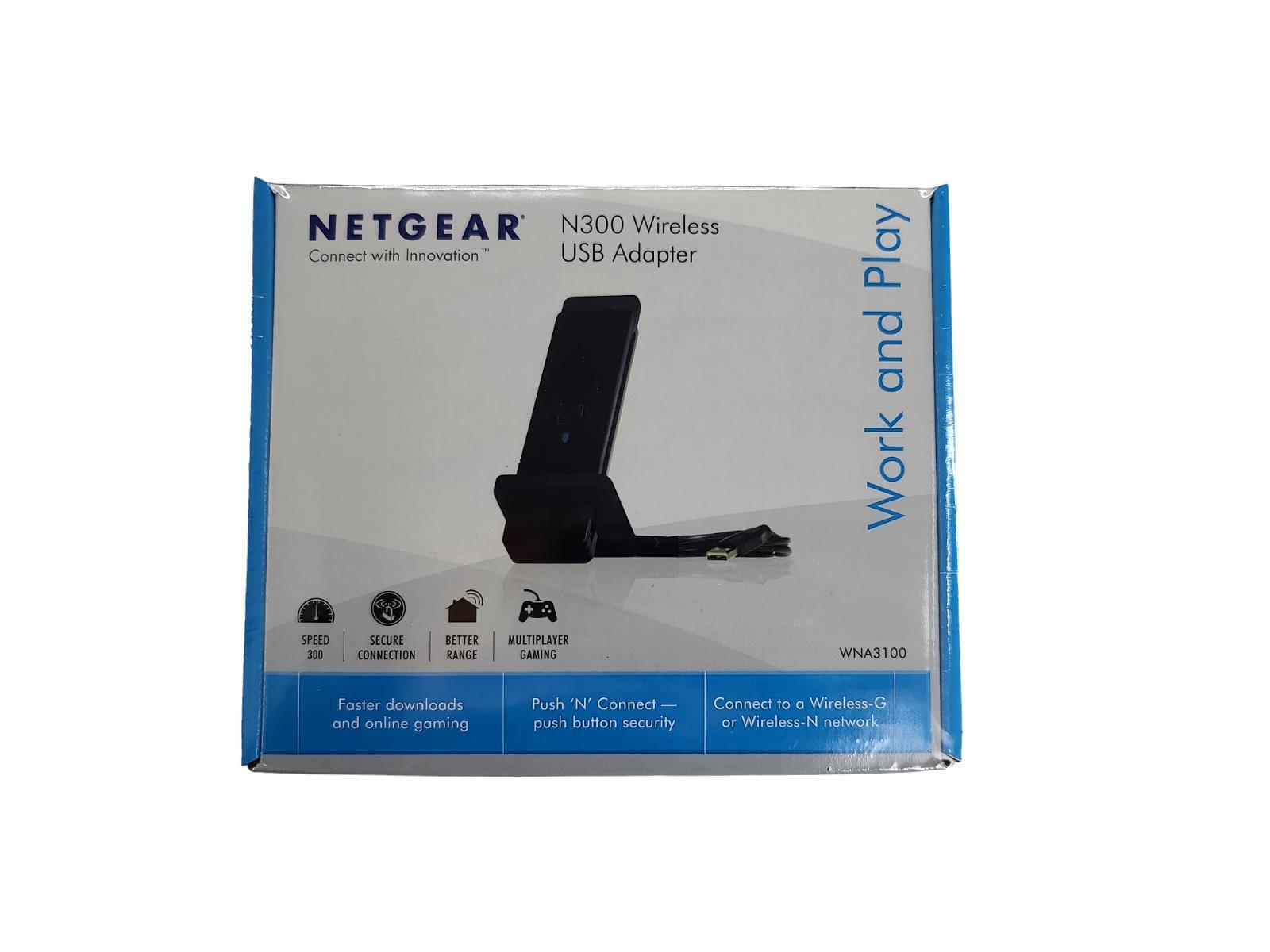 NETGEAR N300 Wireless Wi-Fi Receiver USB Adapter WNA3100 New
