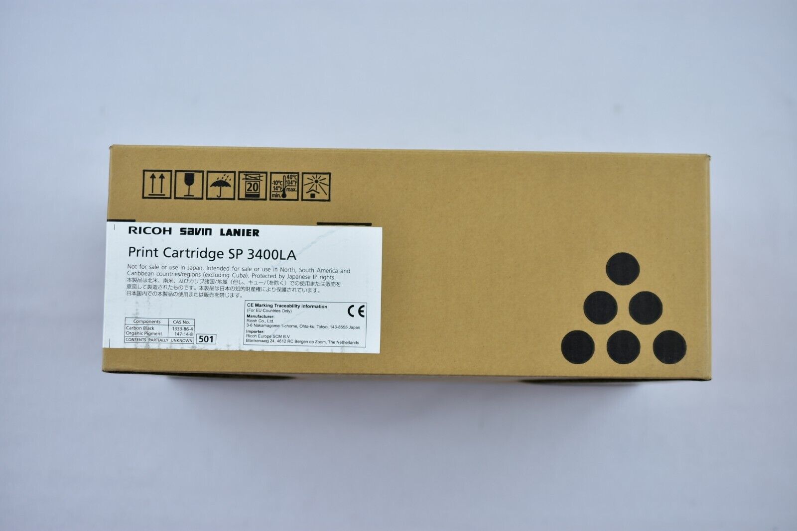 Ricoh 406464 Black Standard Yield Toner Cartridge Genuine SP 3400LA