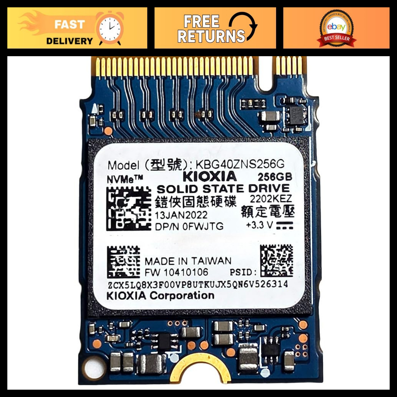 256GB PCIe NVMe 2230 SSD - High-Speed Storage Upgrade, Compact 30mm M.2 Drive