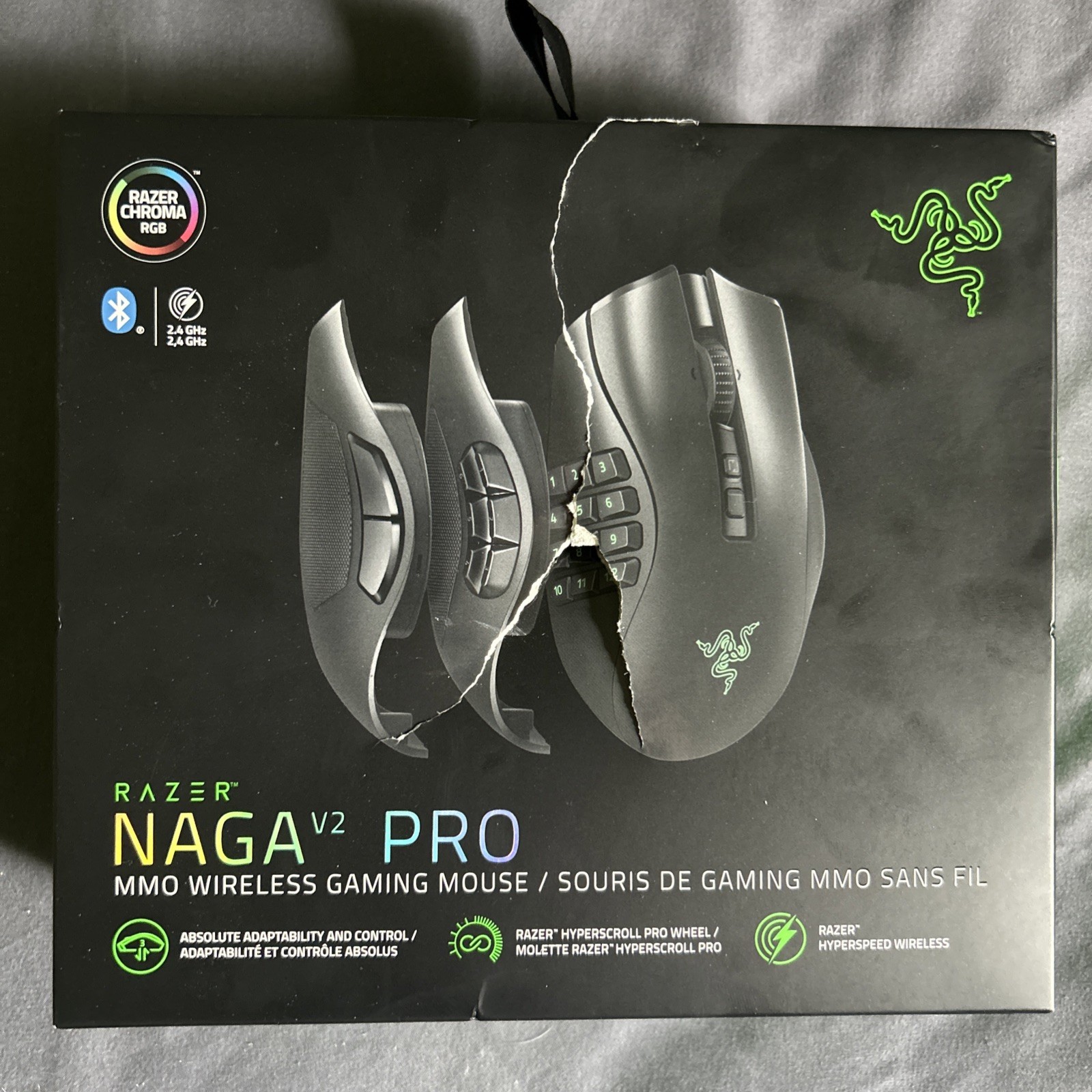 BRAND NEW Razer Naga V2 Pro RZ01-04400100-R3U1 Wireless Mouse Black 