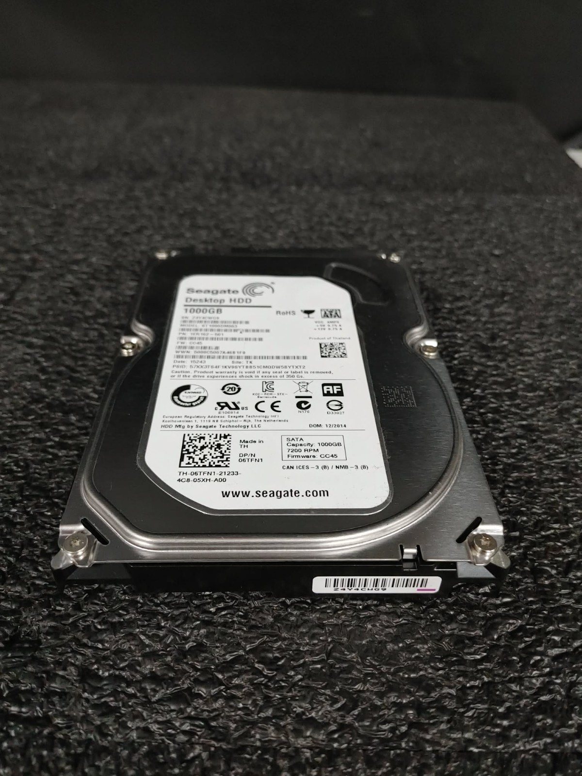 Dell 6TFN1 ST1000DM003 1TB 7.2K RPM 64MB FW CC45 DC 15243 SATA 3.5"