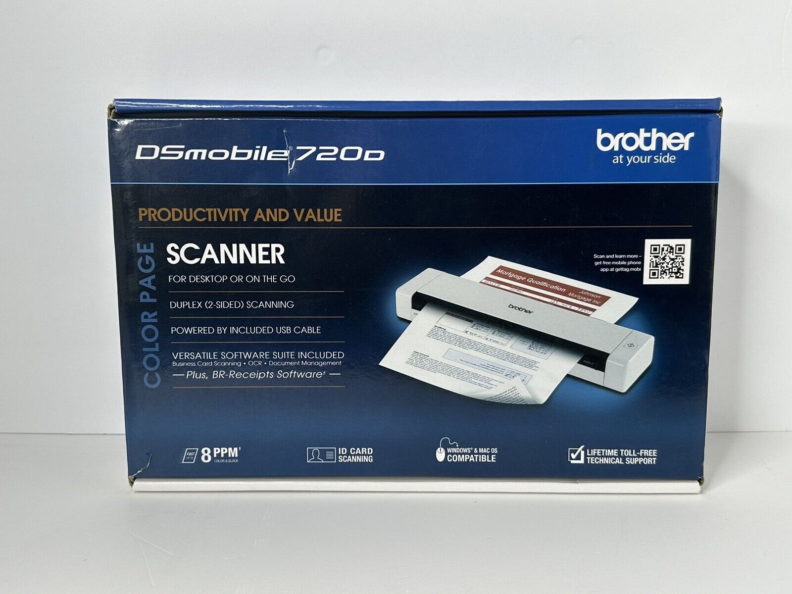 Brother DSmobile 720D  Compact Duplex Color Page Scanner - USB Win/Mac