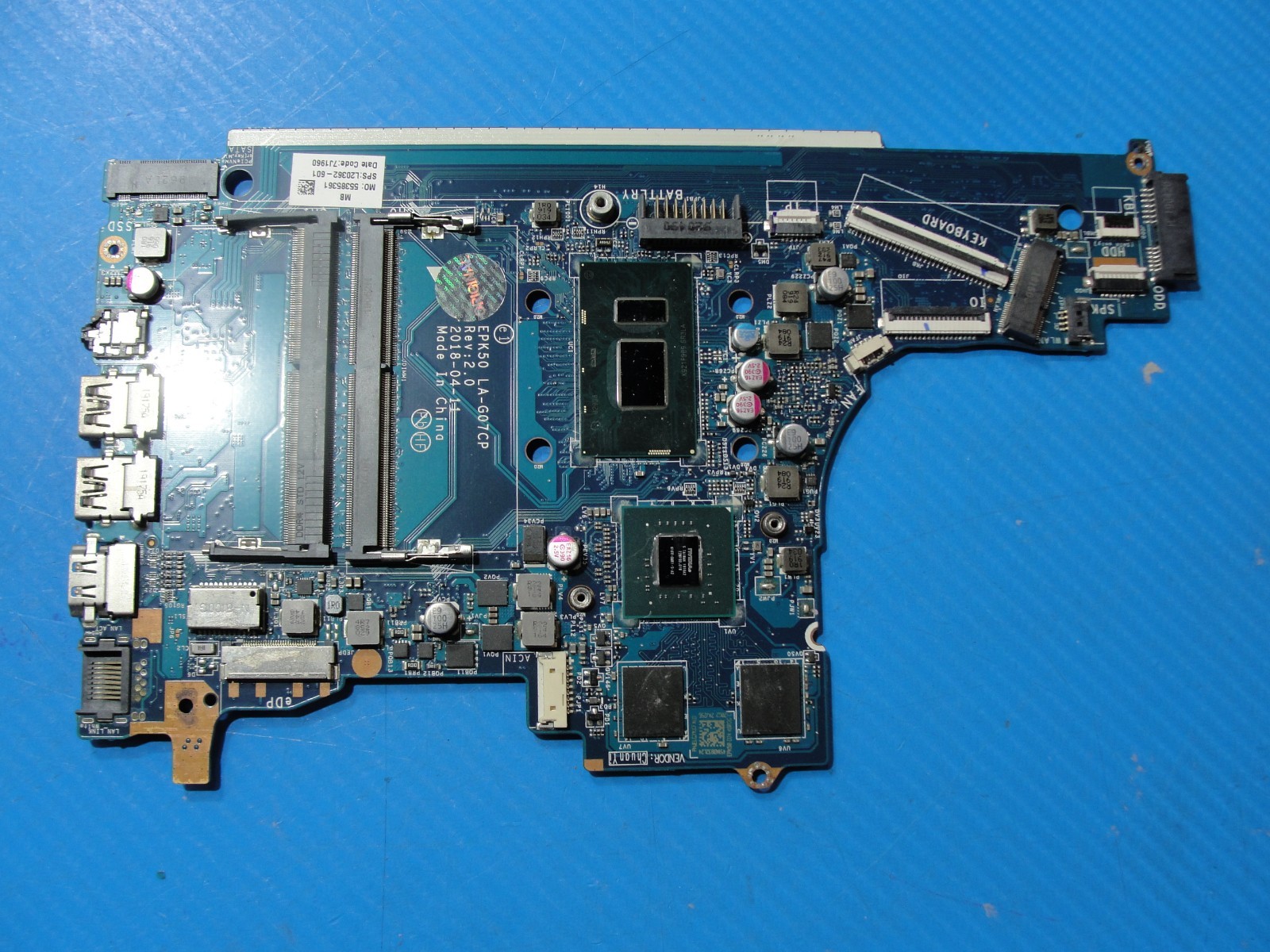 HP 15.6” 15g-dr0006tx Intel i5-8250U 1.6GHz MX110 2GB Motherboard L20362-601