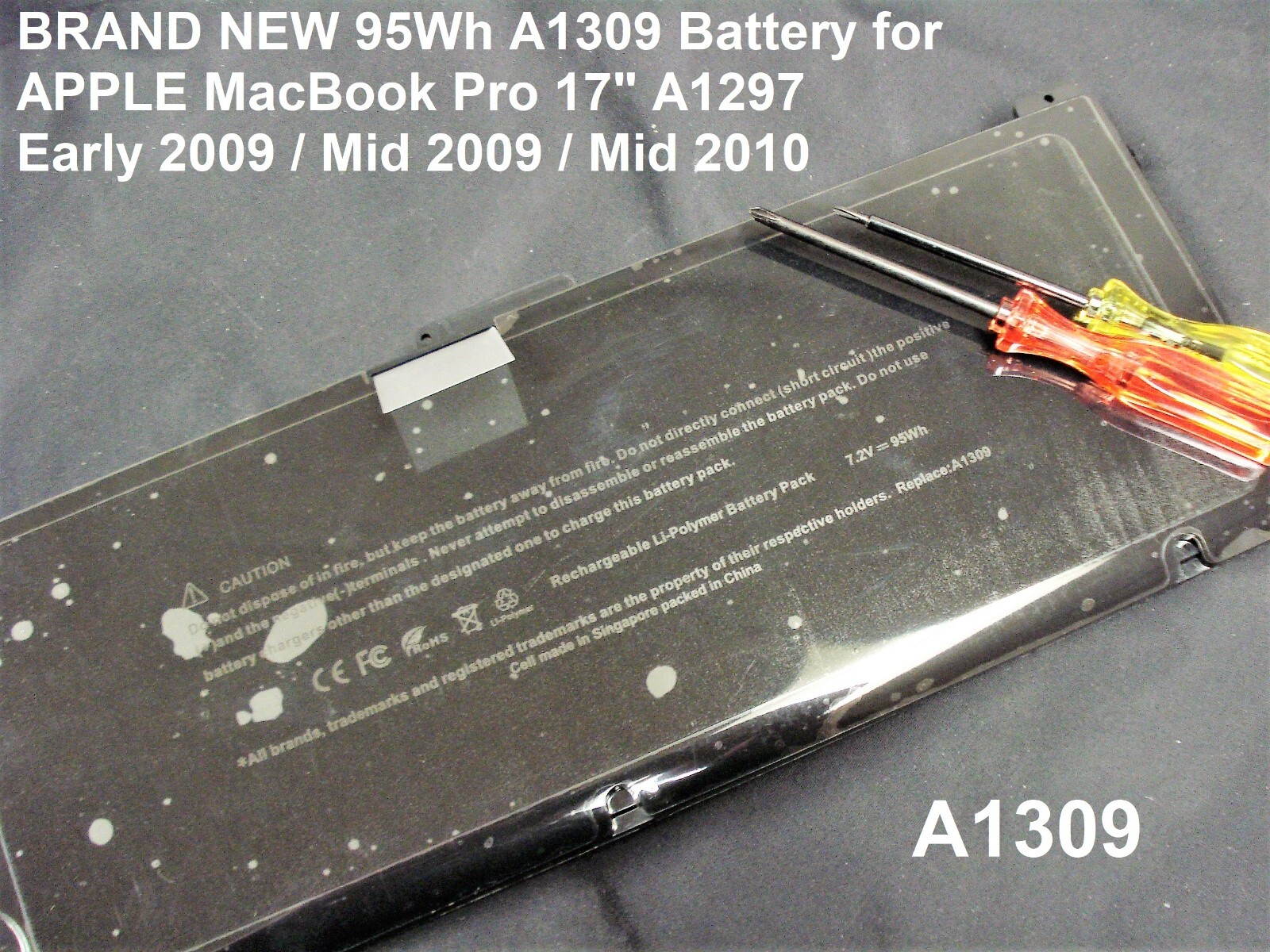 BRAND NEW 95Wh A1309 Battery for APPLE MacBook Pro 17" A1297 Early 2009 Mid 2010