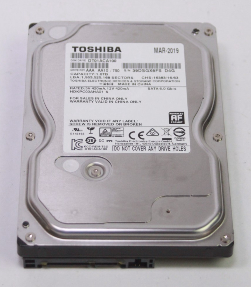 TOSHIBA Internal Hard Drive DT01ACA100 1TB 7200 RPM 32MB Cache