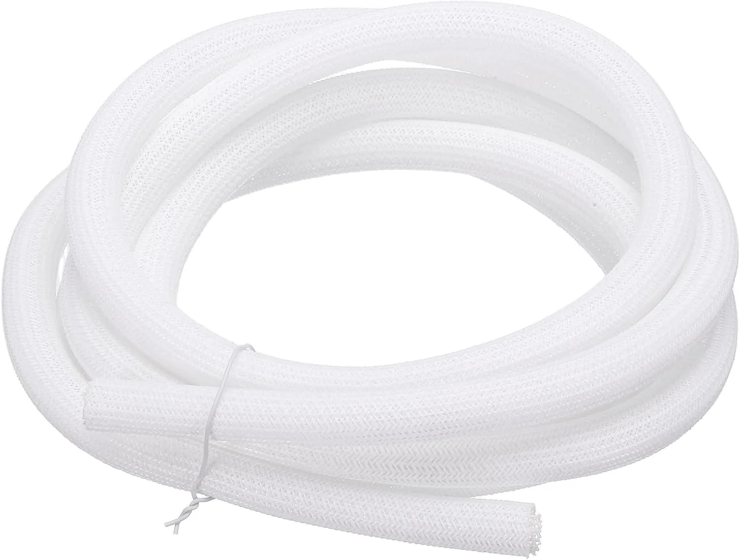 MECCANIXITY Split Sleeve Wire Loom 1/2" 10Ft White Self Wrapping Braided Sleeve