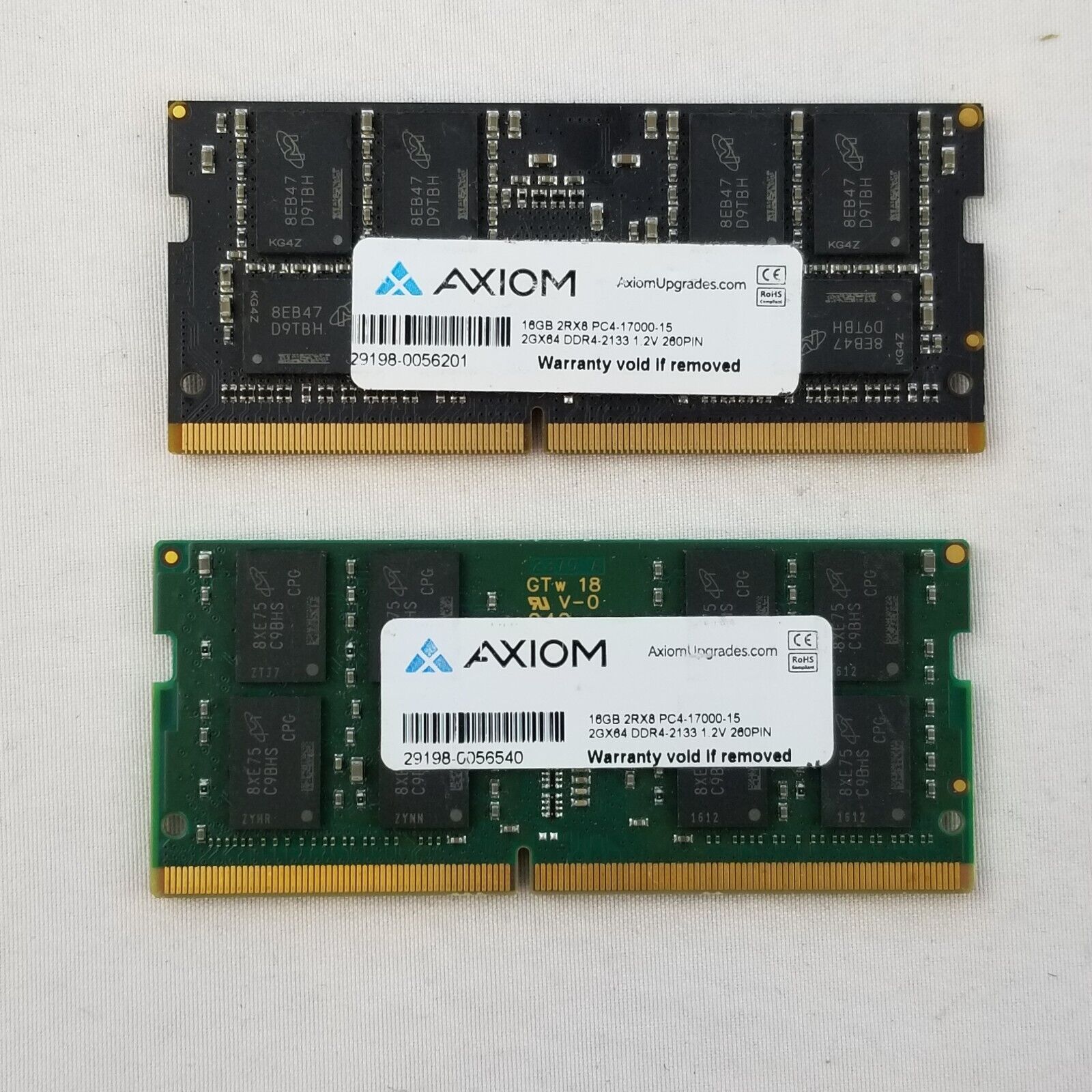 32GB AXIOM (16GB x2) RAM 2Rx8 PC4-17000S 2Gx64 DDR4-2133 1.2V SODIMM Memory