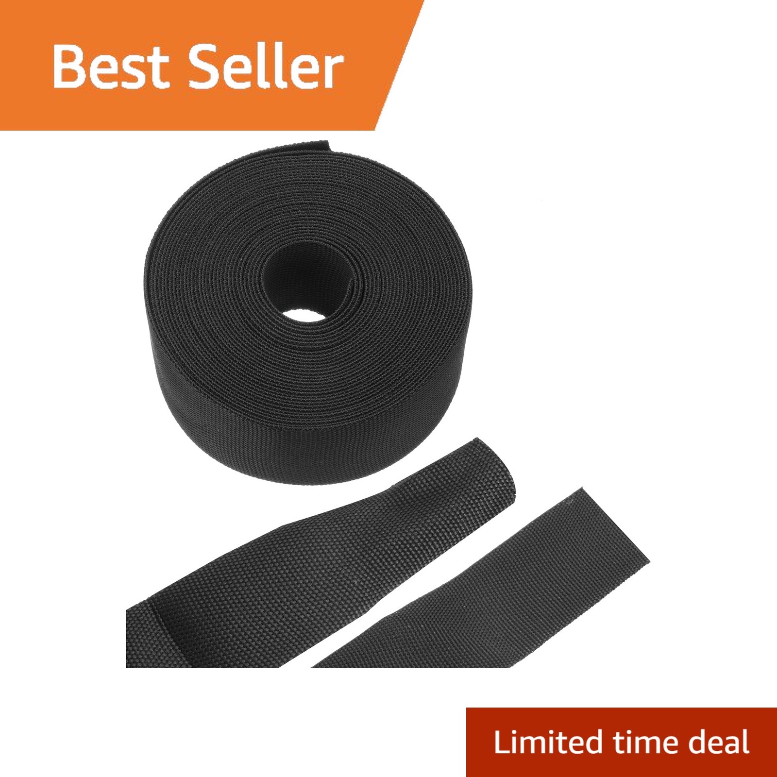 Meccanixity Braided Cable Sleeve 1 3/8" x 26ft, Black