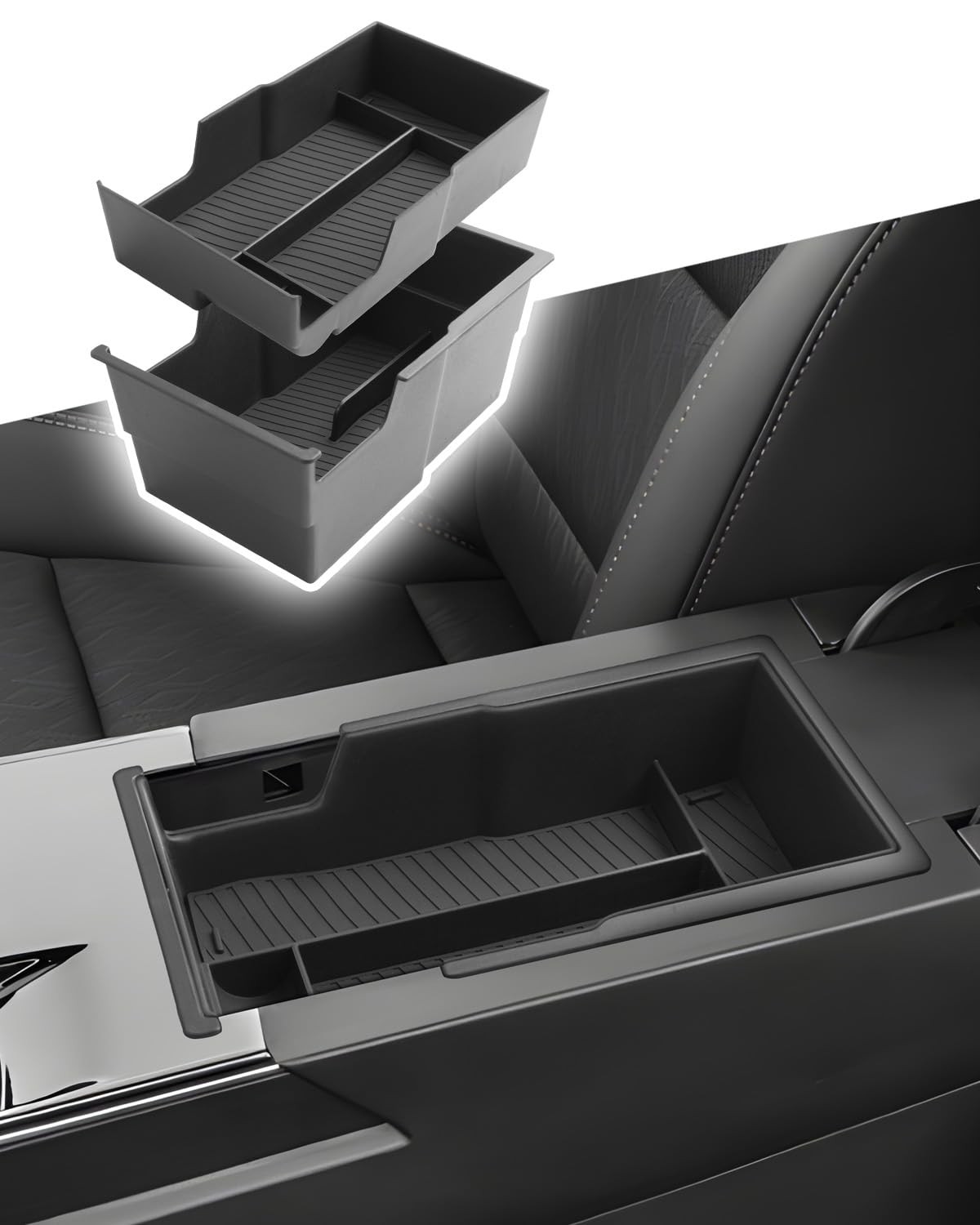 Double Layer Center Console Organizer Tray for Chevy Equinox 2025 2026 LT RS