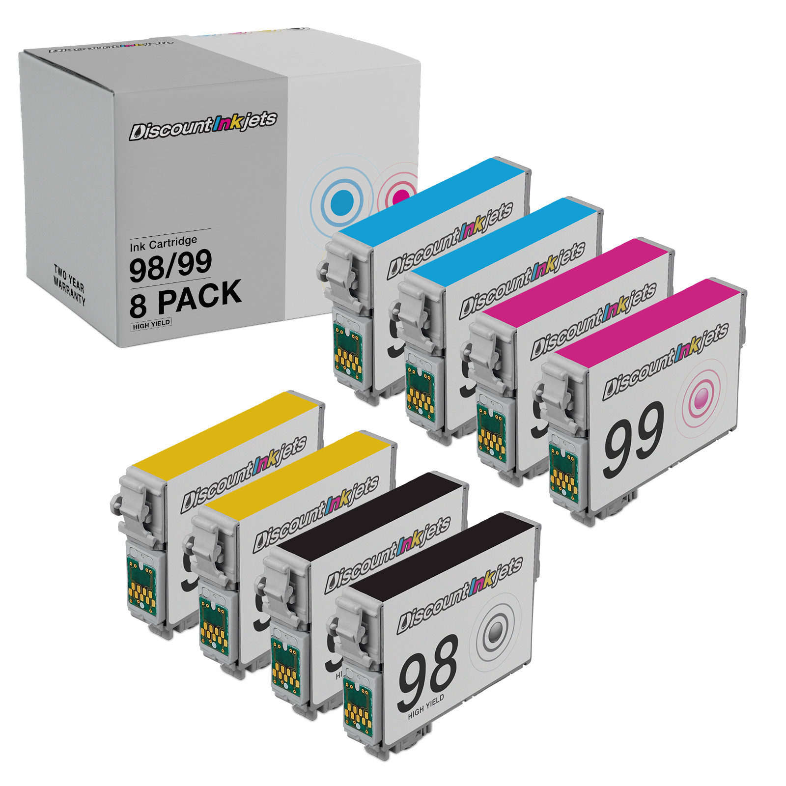 8PK Reman BLACK COLOR Inkjet for Epson T098 T099 Artisan 700 710 725 730 800 810