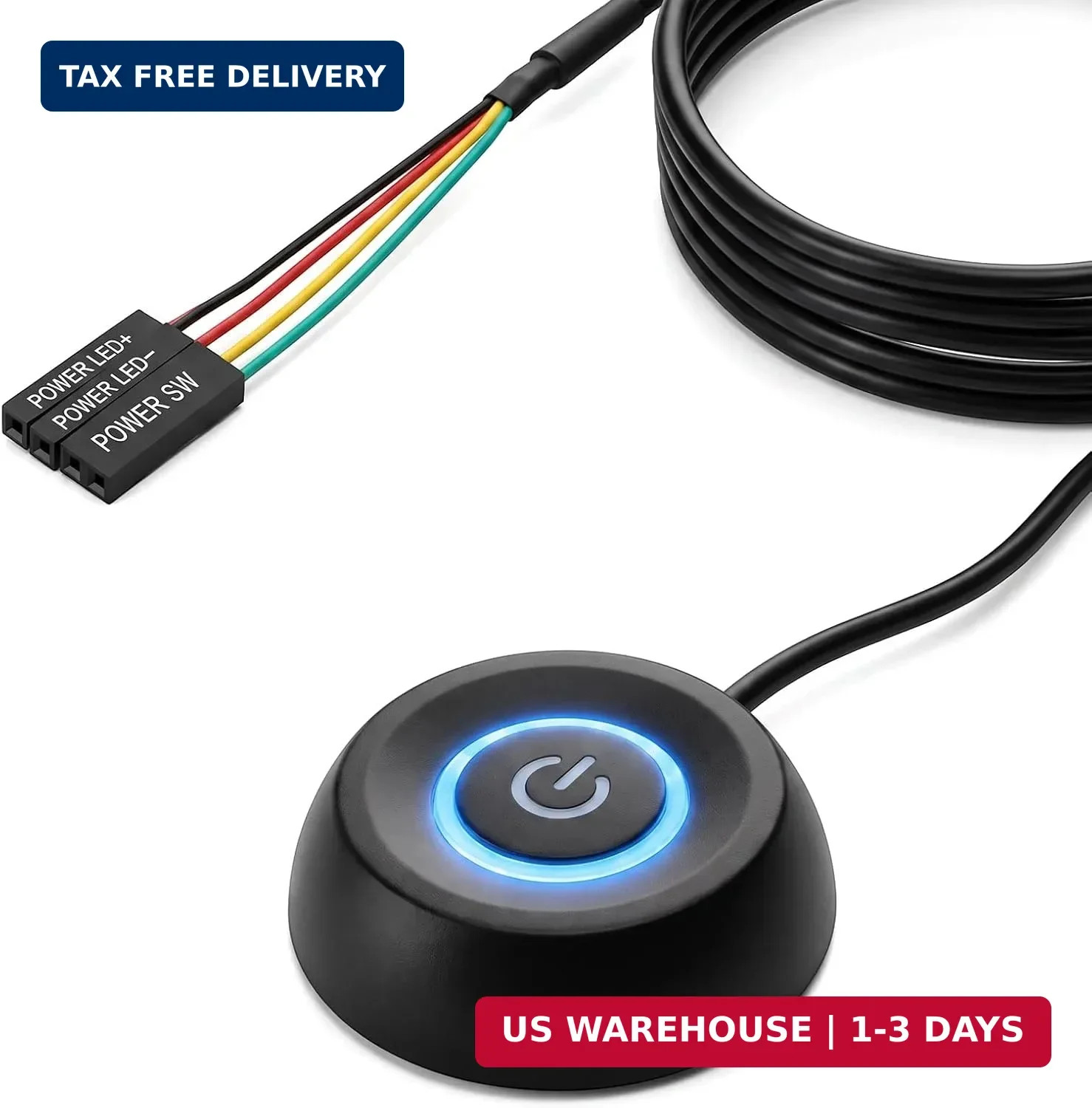 External Power Button PC Power Switch Button for Computer Desktop 78" Cable