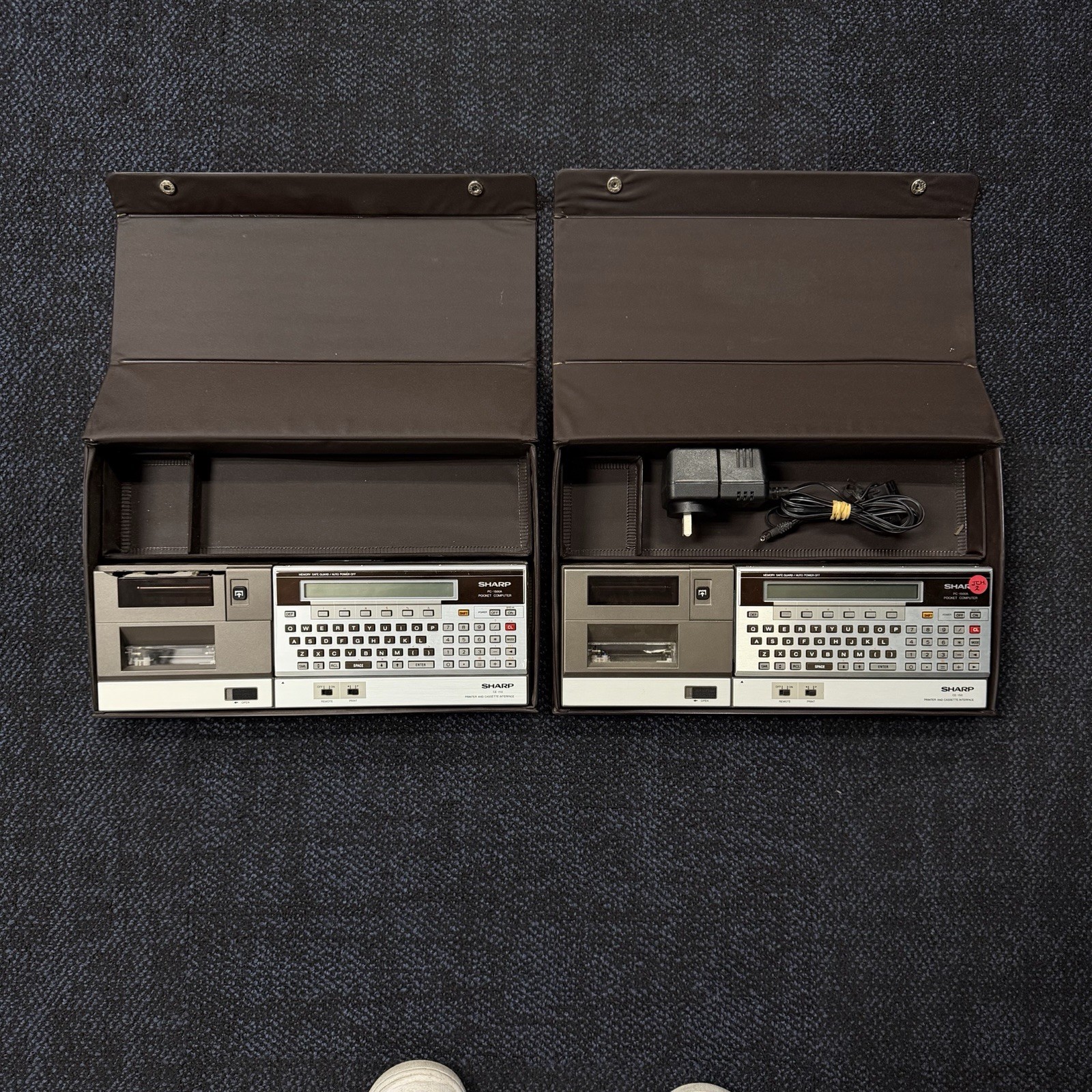 2x Vintage Sharp PC-1500A Pocket Computer CE-150 Printer Cassette Interface Case