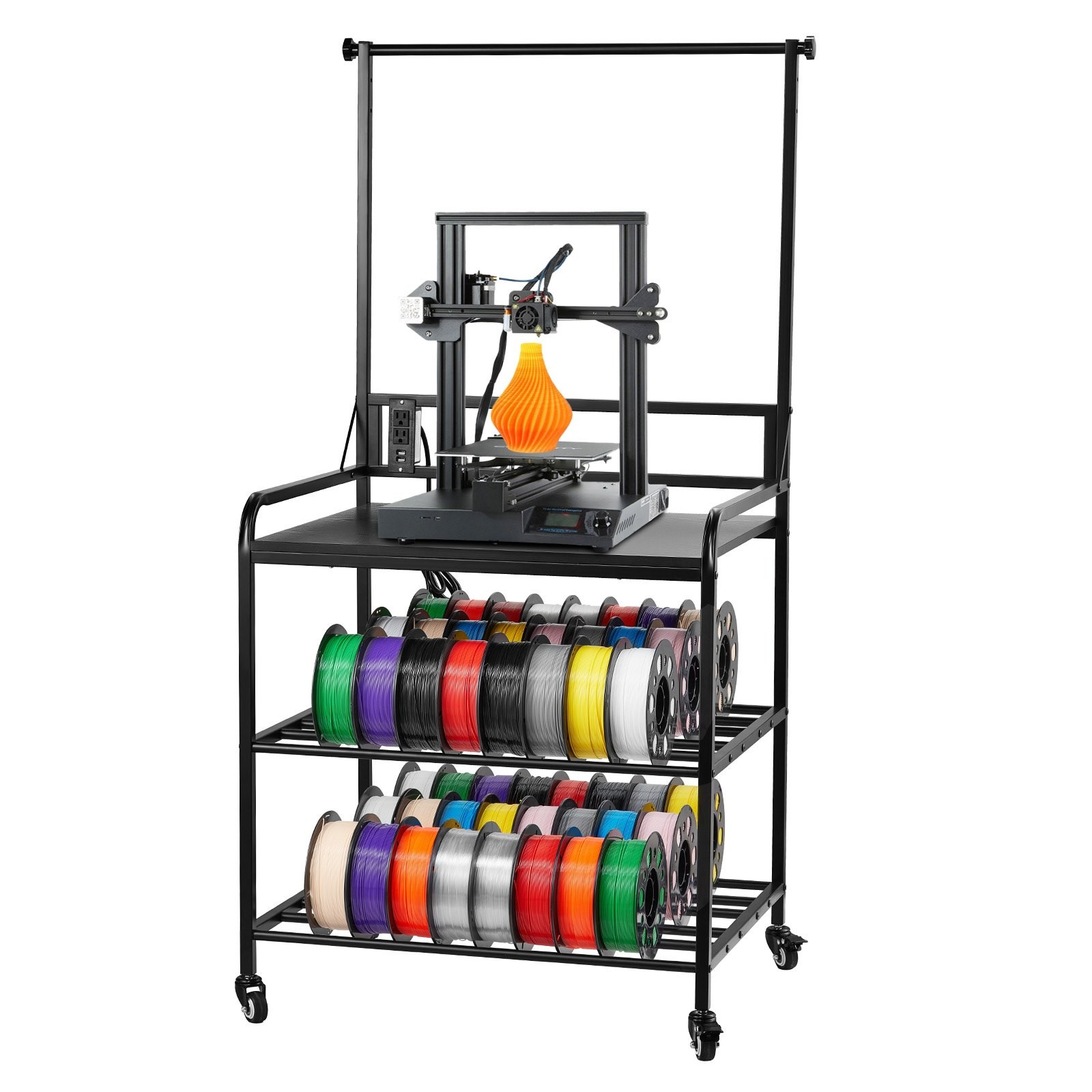 3D Printer Filament Storage Rack, 3-Tier 3D Printer Stand With Filament Storage,