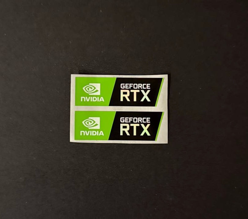 2pcs NVIDIA GeForce RTX Holographic Sticker  Label Decal Case Badge 46mm x 15mm
