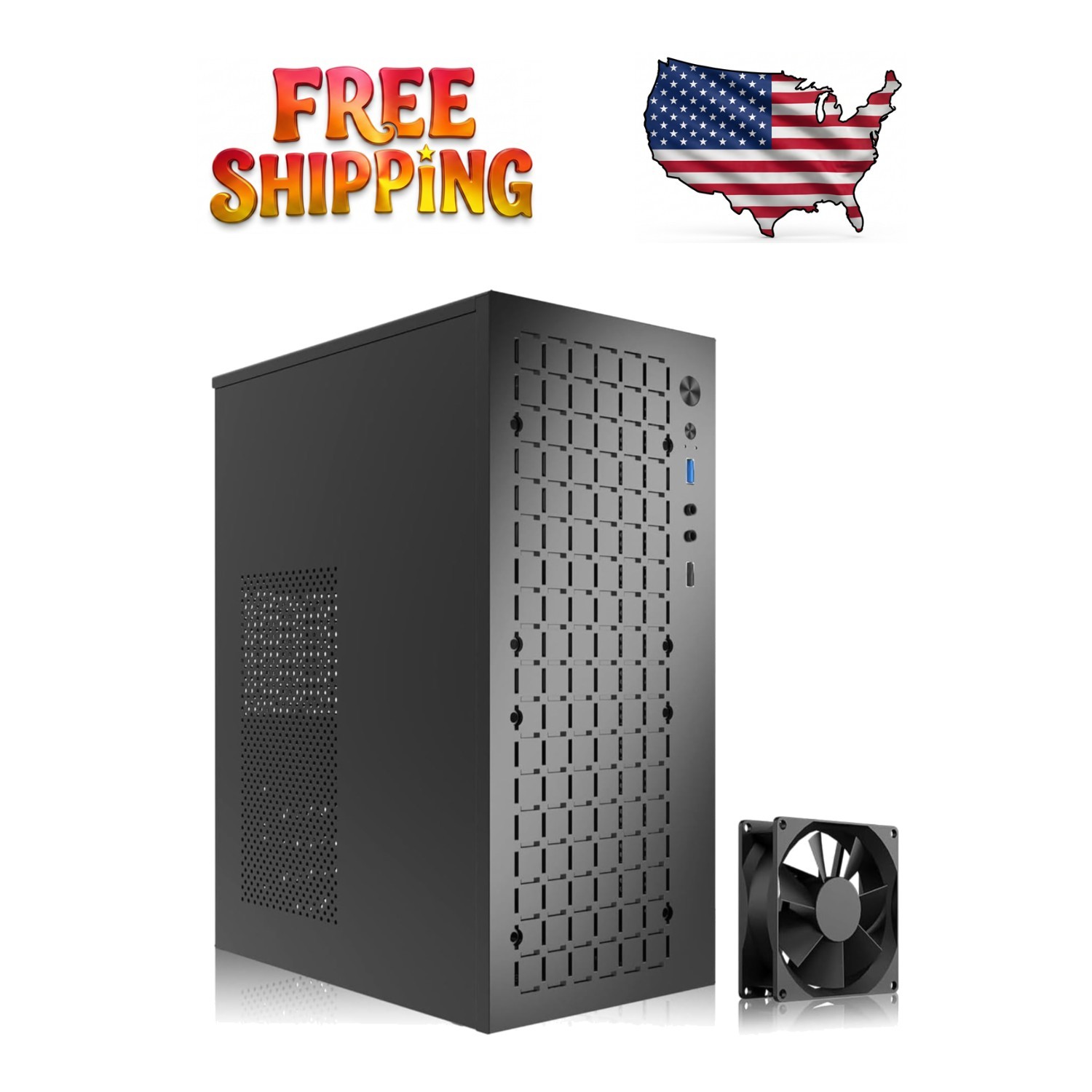 Compact High Airflow Micro ATX Case for Gaming - Two Cooling Fans and USB Ports