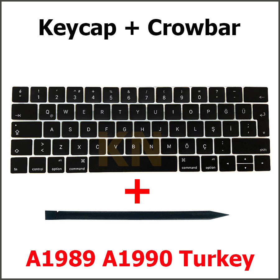 New Turkey Keyboard Key Cap for Macbook Pro 13" 15" A1989 A1990 Keycap 2018 2019