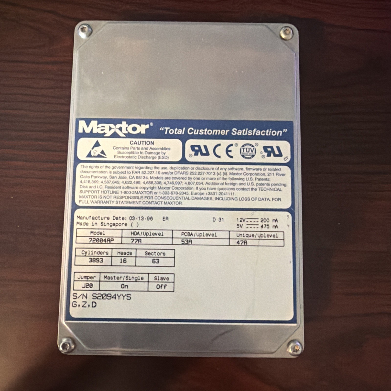 Maxtor 72004RP Internal Hard Drive ***see description 