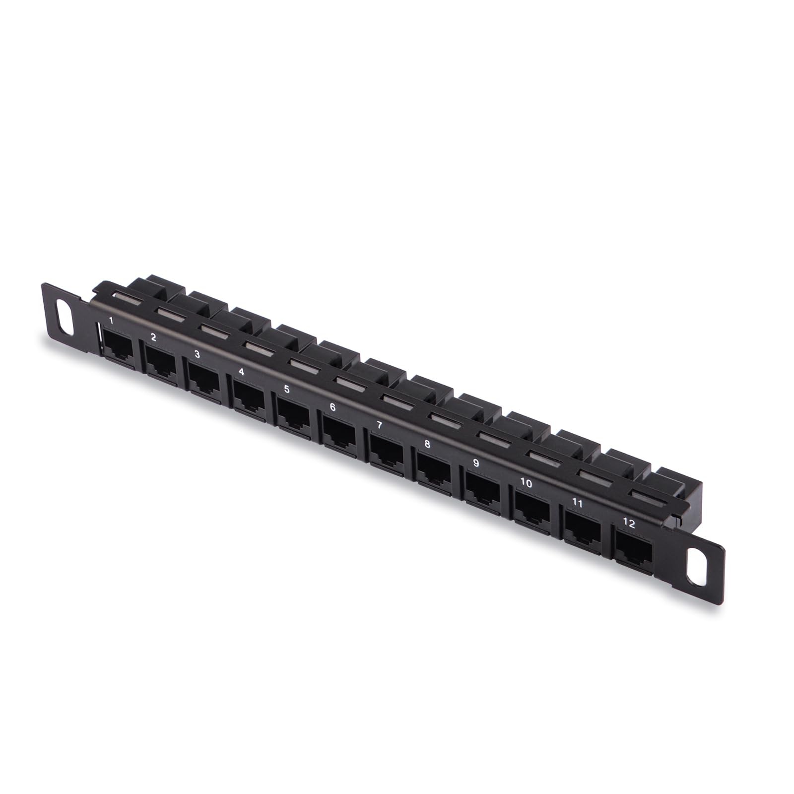 12-Port 0.5U CAT6 Network Patch Panel for 10 inch Server Rack RackMate T1
