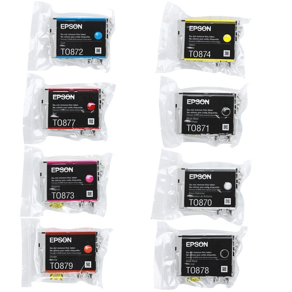 (8pcs)Genuine EPSON T087 Print Ink Cartridges For Stylus Photo R1900