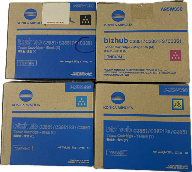 Konica-Minolta TNP49 (TNP49K Black/ TNP49C Cyan/ TNP49Y Yellow/ TNP49M Magenta)