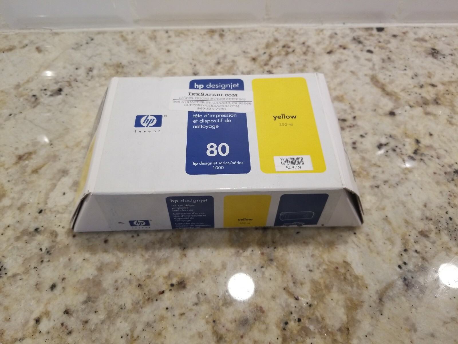 HP #80 C4848a Yellow DesignJet Ink Cartridge 350ml OEM NEW C1