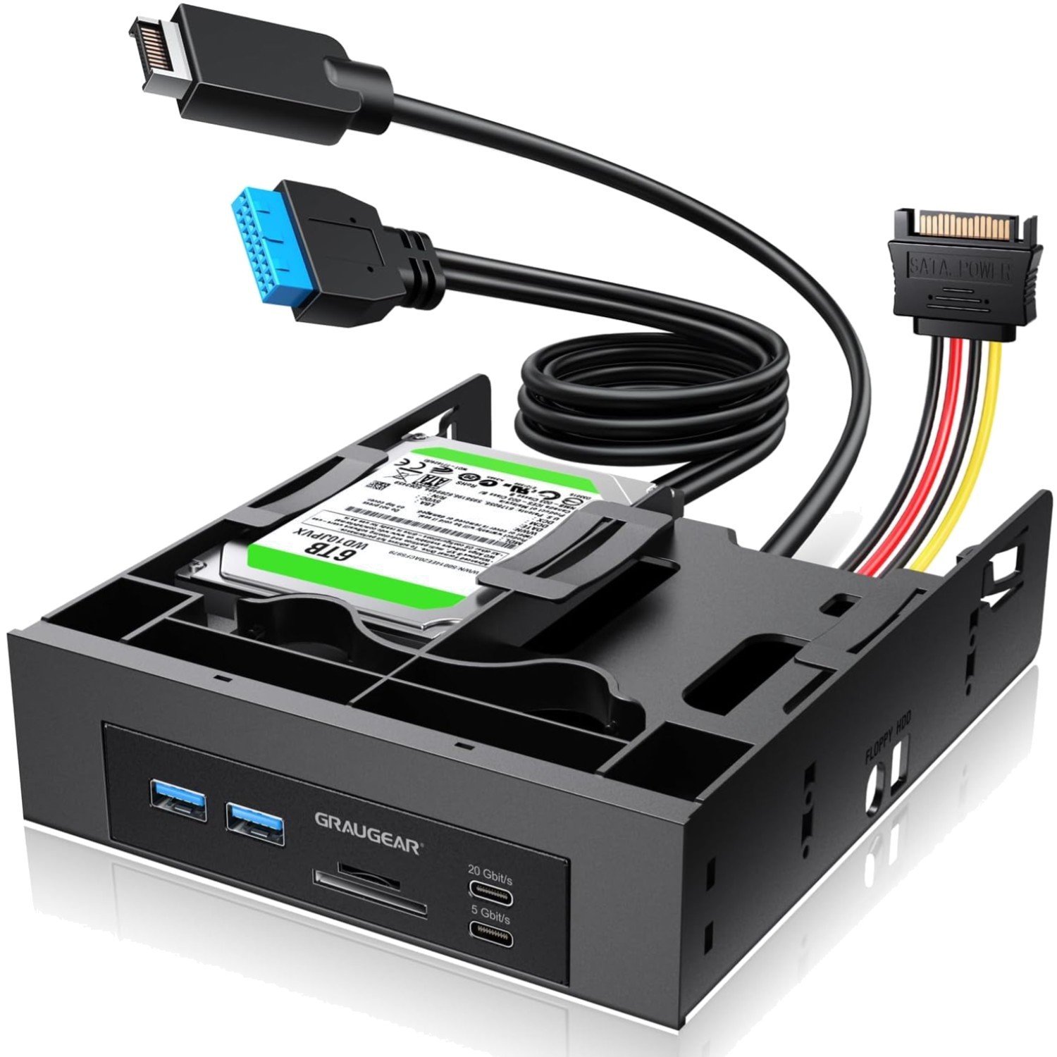 All-in-One Front Panel USB Hub & Card Reader