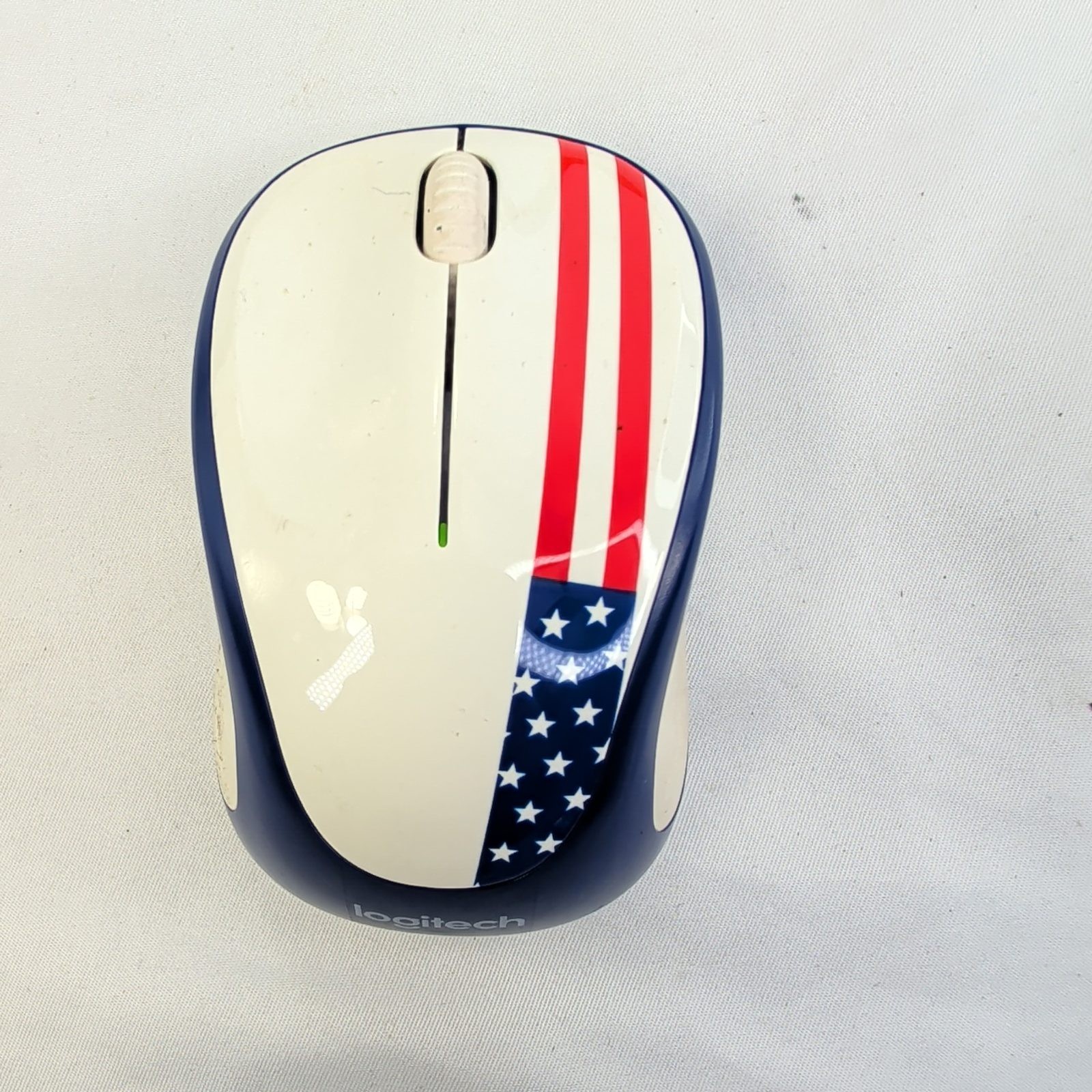 Logitech M317 Wireless Mouse American USA Flag Patriotic Red White Blue with USB