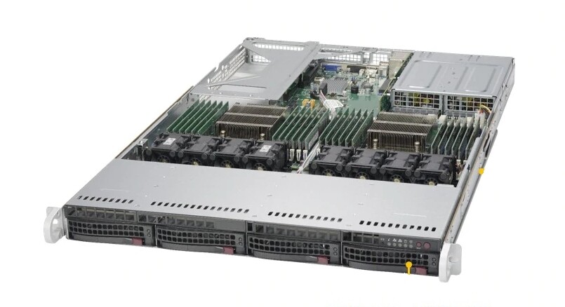 1U Supermicro Server Intel Xeon 28 Core 256GB RAM KIT 4x 10GB-T RJ45 2x PSU RAIL