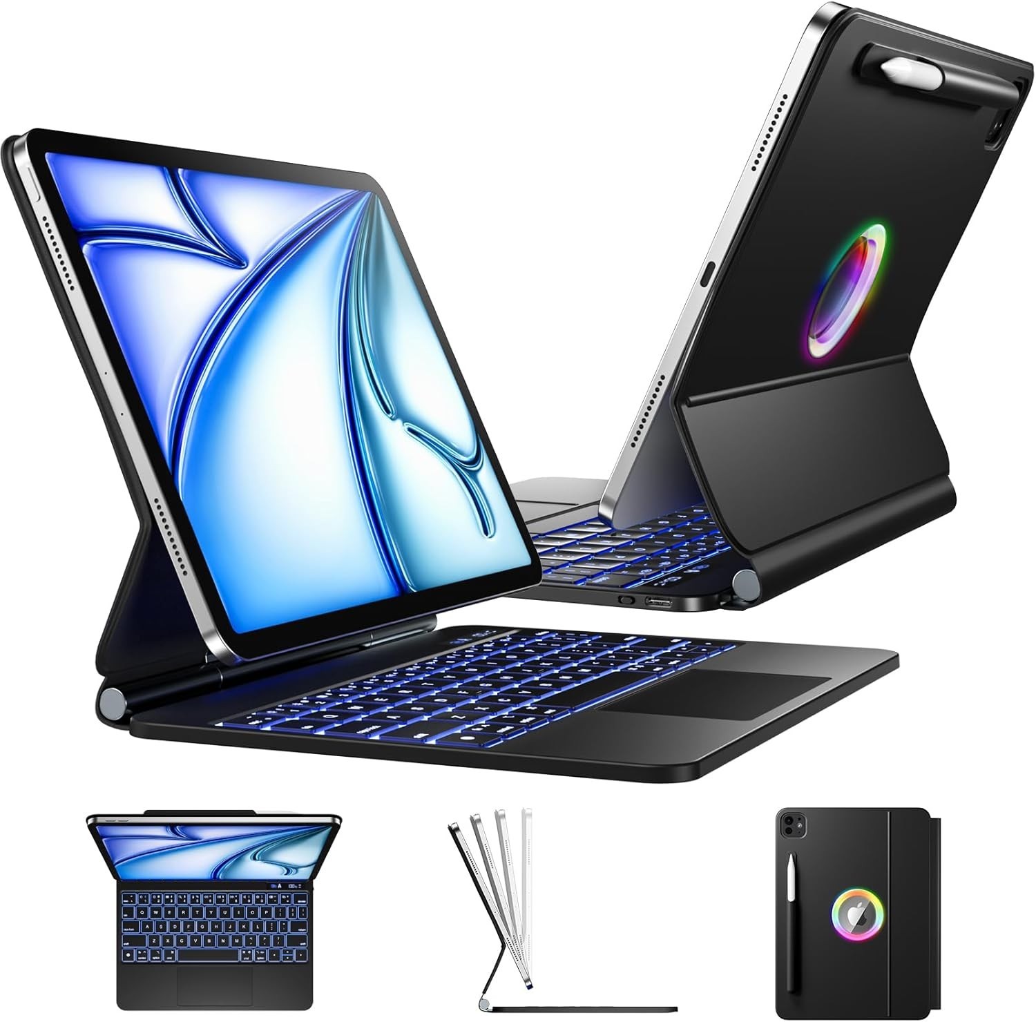 iPad Air 11 10.9 Pro 11 Keyboard Case with Trackpad Backlit Wenlaty